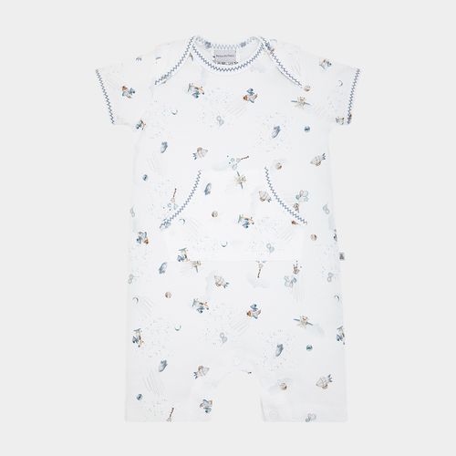 Macacão de Bebê Masculino Curto Algodão Egípcio Lunare - CINZA