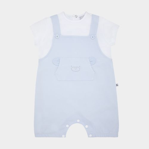 Macacão de Bebê Masculino Curto Egípcio Gold com Bolso - AZUL BEBE