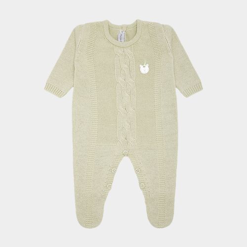 Saída de Maternidade Masculina com Manta Tricot Trança Central - ALOE WASH
