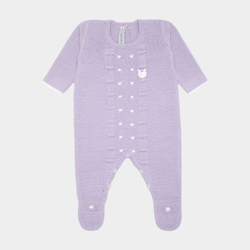 Saída de Maternidade Tricot Bordado Poás - LILAS