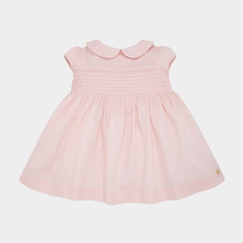 Vestido de Bebê Feminino Maquinetado Fio 60 - ROSA
