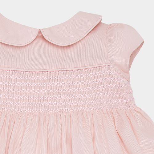 Vestido de Bebê Feminino Maquinetado Fio 60 - ROSA