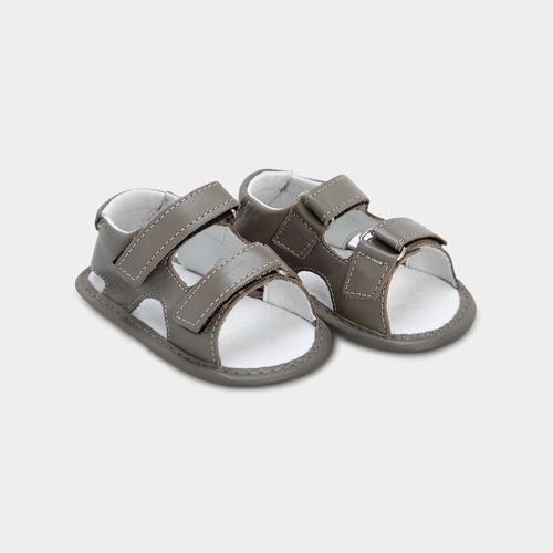 Sandália de Bebê Masculina Couro com Tiras de Velcro - VERDE OLIVA
