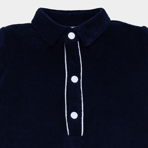 Macacão de Bebê Masculino Curto Atoalhado - AZUL MARINHO