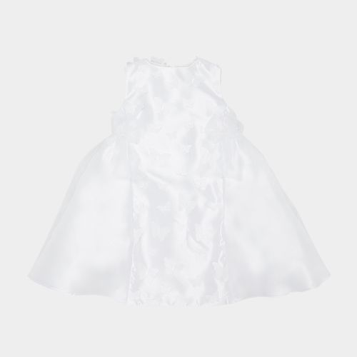 Vestido de Festa de Bebê Feminino Zibeline com Borboletas - BRANCO