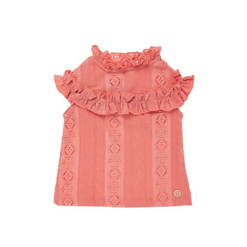 Blusa de Bebê Feminina Manga Curta Laise - ROSA