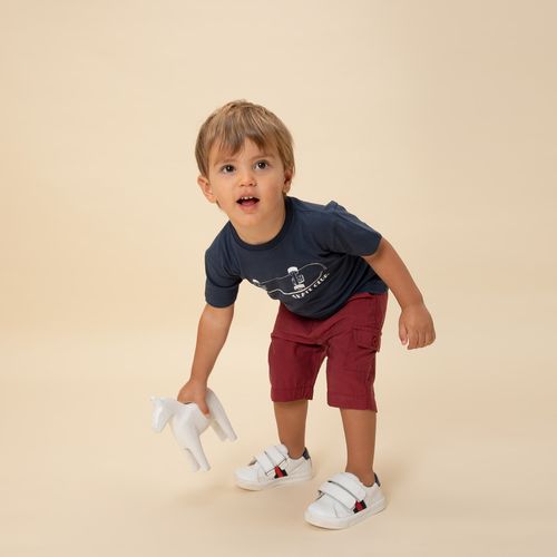 Bermuda de Bebê Masculina com Bolsos - BORDO