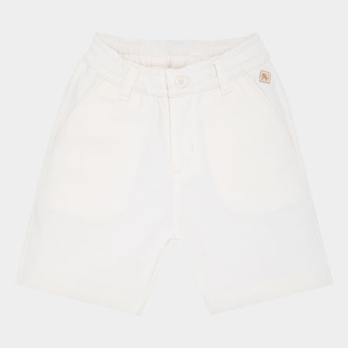 Bermuda Infantil Masculina Moletom com Bolso - OFF WHITE