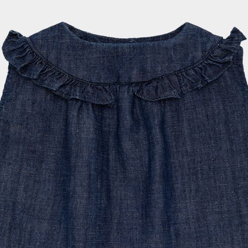 Conjunto de Bebê Feminino Jeans com Bordado - AZUL JEANS