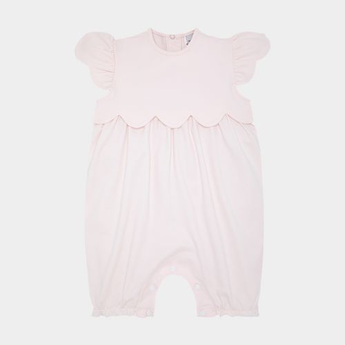 Macacão de Bebê Feminino Curto Algodão Egípcio com Recorte - ROSA BEBE