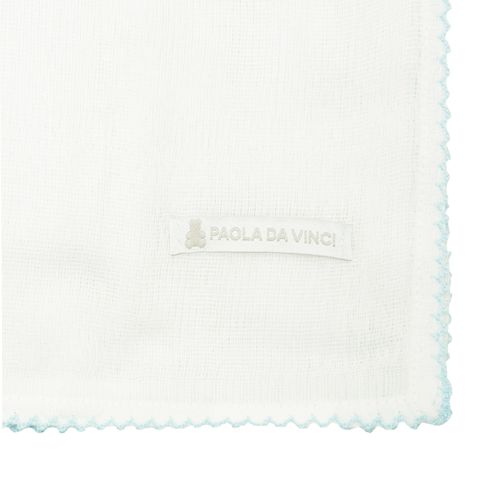 Conjunto de Fraldas de Ombro de Bebê Bordado Picueta - 3 Unidades - BCO/AZUL