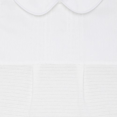 Macacão de Bebê Feminino Longo Malha com Nervuras - BRANCO