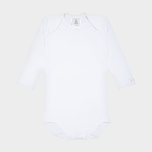 Body de Bebê Unissex Manga Longa Básico - BRANCO