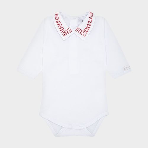 Body de Bebê Masculino Manga Longa Corda - VERMELHO
