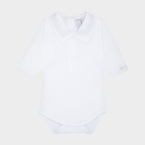 Body de Bebê Masculino Manga Longa Corda - AZUL