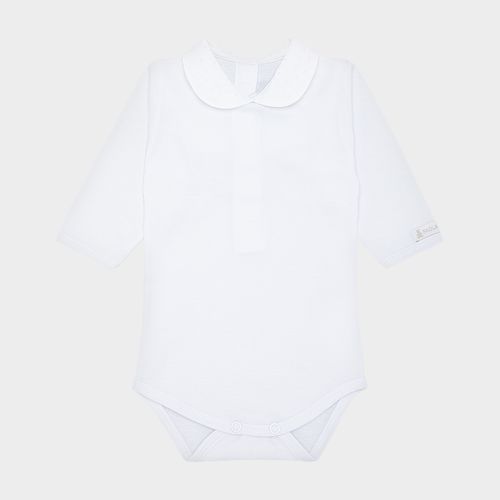 Body de Bebê Feminino Manga Longa Laço - BRANCO