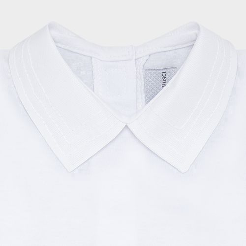 Body de Bebê Masculino Manga Longa Bordado à Mão - BRANCO