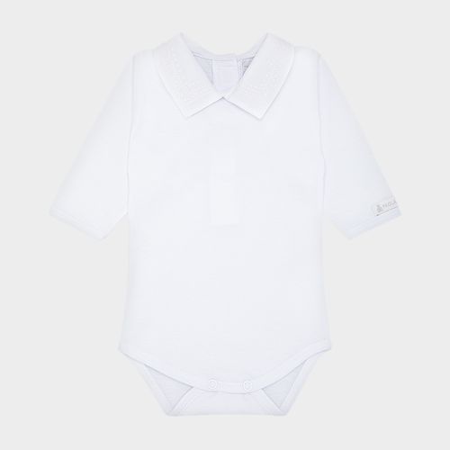 Body de Bebê Masculino Manga Longa Corda - BRANCO