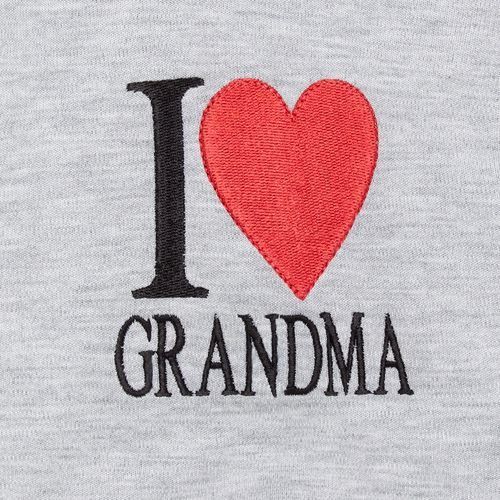 Macacão de Bebê Unissex com Bordado I Love Grandma - CINZA