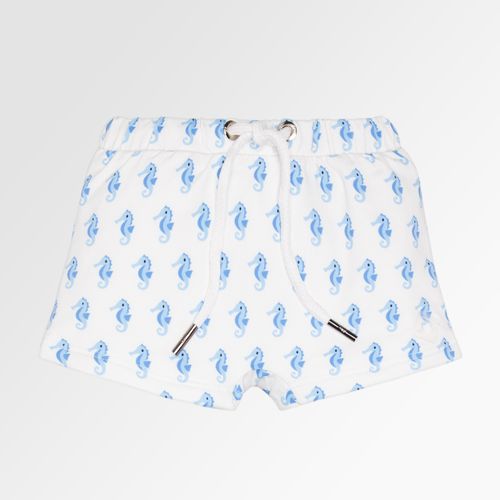Sunga de Bebê Masculina com Proteção UV50+ Estampa Cavalo Marinho - AZUL