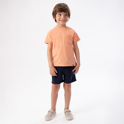 Bermuda de Bebê Masculina Moletom com Bolso Redondo - AZUL MARINHO