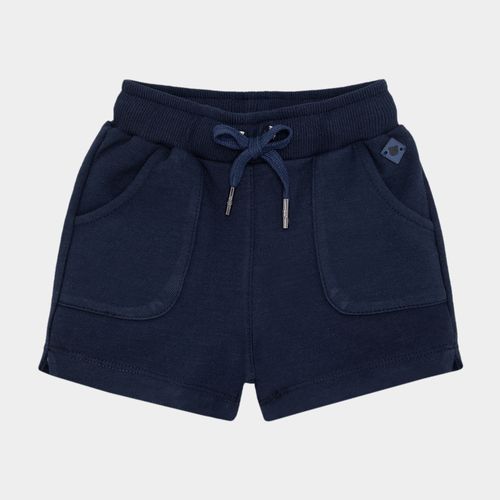 Bermuda de Bebê Masculina Moletom com Bolso Redondo - AZUL MARINHO