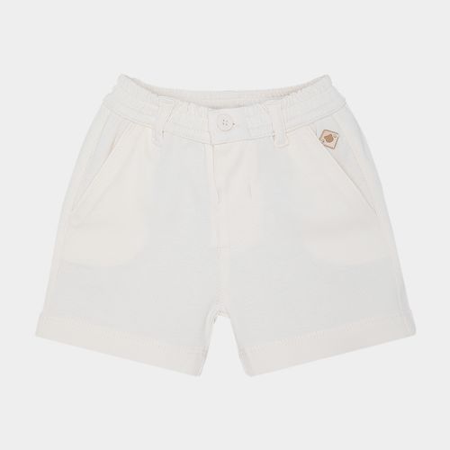 Bermuda de Bebê Masculina Moletom com Bolso - OFF WHITE