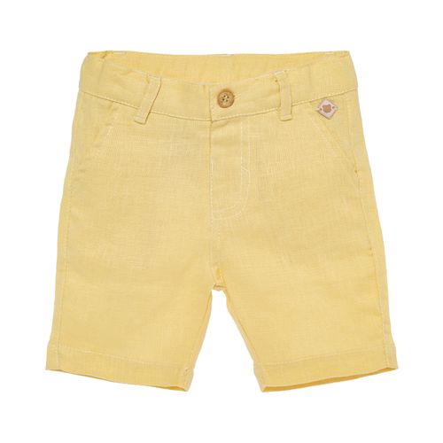 Bermuda de Bebê Masculina Puro Linho - AMARELO