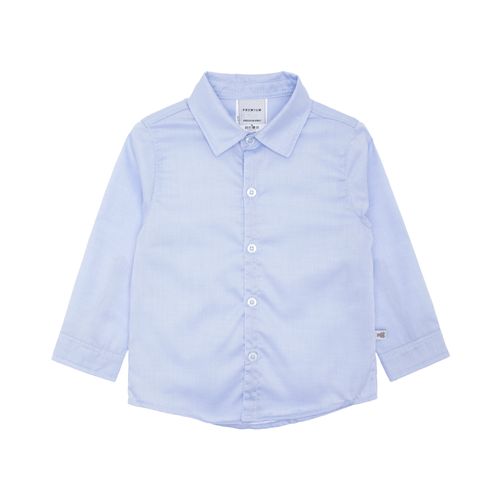 Camisa de Bebê Masculina Manga Longa Tricoline Lisa Fio 70 - AZUL