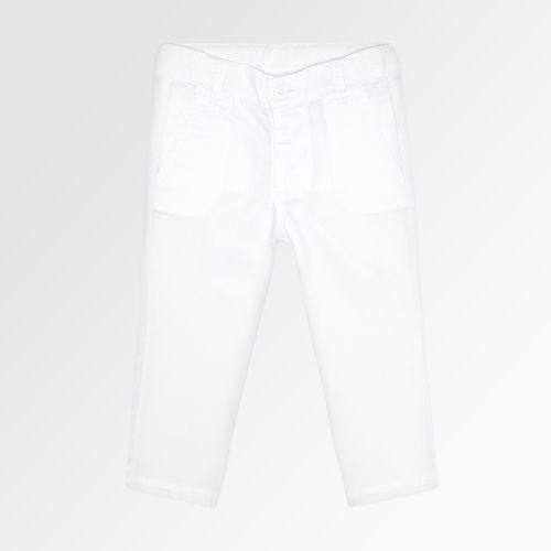 Calça Chino de Bebê Masculina com Bolso - BRANCO