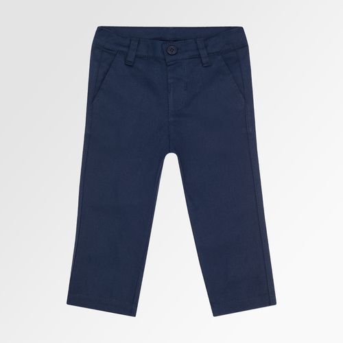 Calça Chino de Bebê Masculina com Bolso - AZUL MARINHO