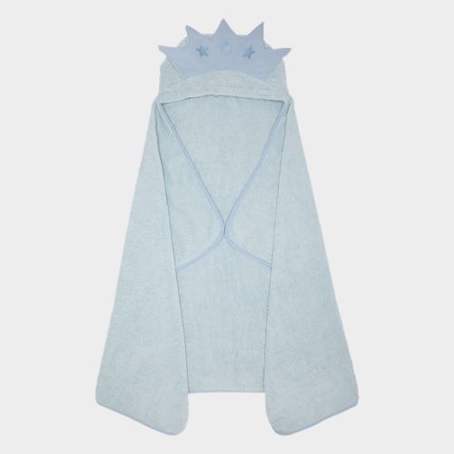 Toalha de Banho de Bebê com Capuz Príncipe - AZUL BEBE