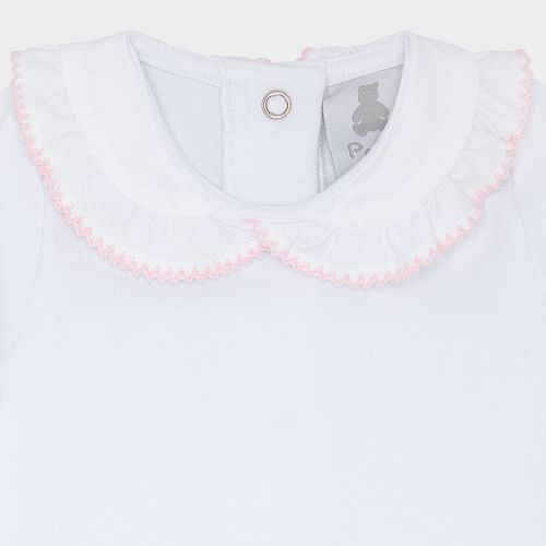 Body Bebê Manga Longa Com Babadinho na Gola - ROSA BB