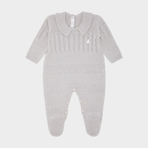 Saída de Maternidade Masculina Tricot Gola Polo - CINZA