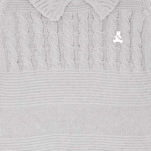 Saída de Maternidade Masculina Tricot Gola Polo - CINZA