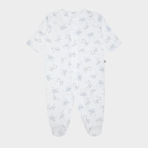 Macacão de Bebê Masculino Longo Egípcio Gold Fio 50 Safári - BRANCO