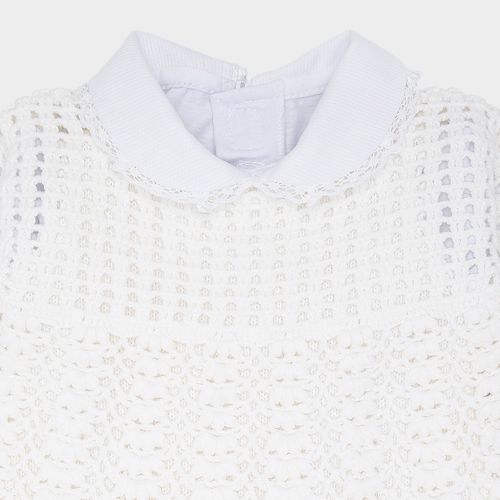 Saída de Maternidade Feminina Completa Tricot Ponto Leque - BRANCO