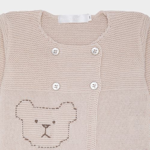 Saída de Maternidade Masculina Tricot Ursinho Bimbi - KAKI