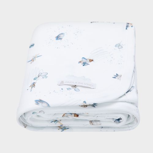 Manta de Bebê Egípcio Gold Fio 50 Estampa Lunare - AZUL