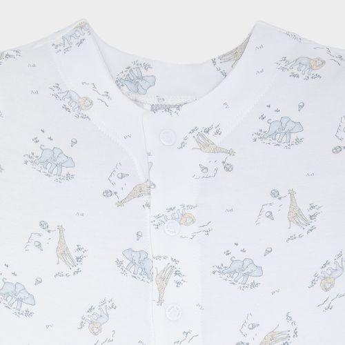 Macacão de Bebê Masculino Curto Egípcio Gold Fio 50 Safári - BRANCO