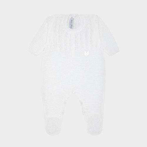 Saída de Maternidade Unissex Tricot Ponto Trança - BRANCO