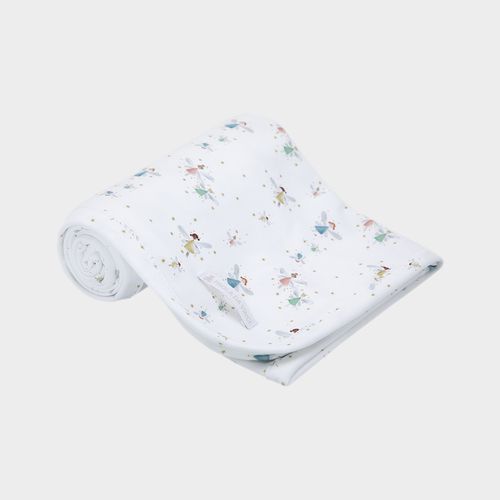 Manta de Bebê Egípcio Gold Fio 50 Estampa Fada - BRANCO