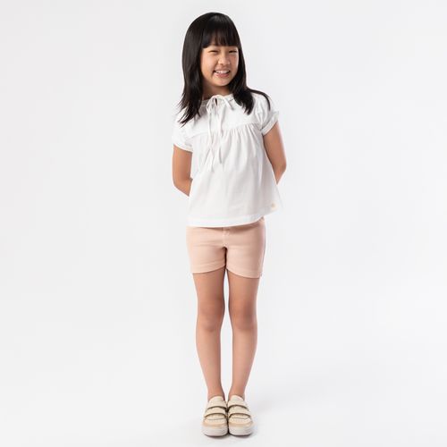 Shorts Infantil Feminino Sarja - ROSE