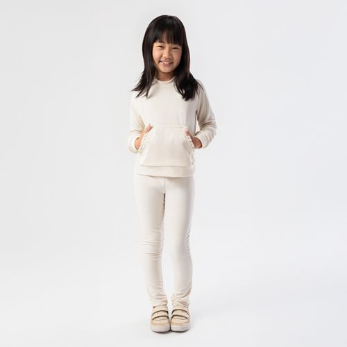 Conjunto Infantil Feminino Plush com Bolso - OFF WHITE
