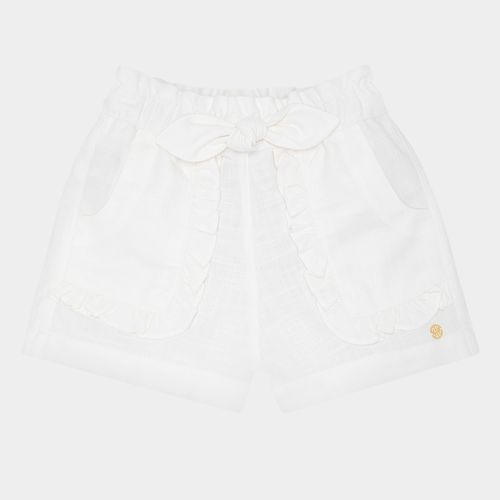 Shorts Infantil Feminino com Laço - BRANCO