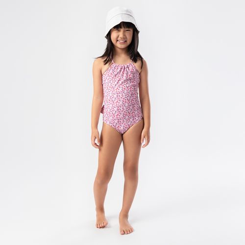 Maiô Infantil Feminino com Proteção UV50+ Estampa Artsy - ROSE