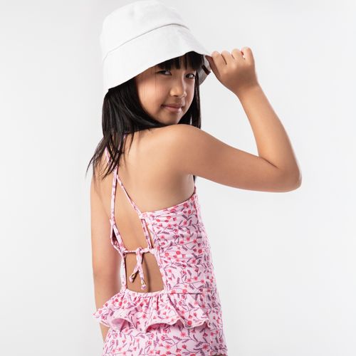 Maiô Infantil Feminino com Proteção UV50+ Estampa Artsy - ROSE
