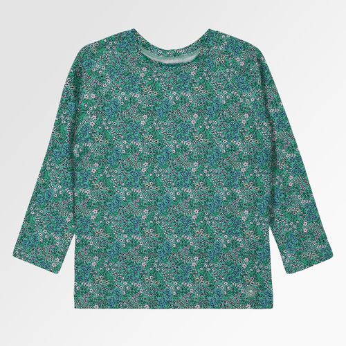 Camiseta Infantil Feminina Manga Longa com Proteção UV50+ Estampa Picnic - VERDE