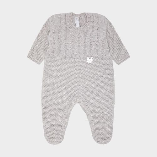 Saída de Maternidade Unissex Tricot Ponto Trança - CINZA