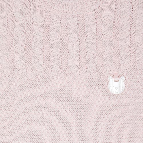 Saída de Maternidade Unissex Tricot Ponto Trança - ROSA PASTEL